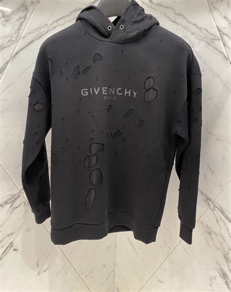 givenchy paris hoodie black|givenchy paris sweatshirt destroyed.